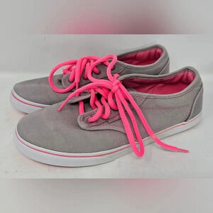 Vans Gray And Pink canvas girls youth shoes Missy Size 5.5